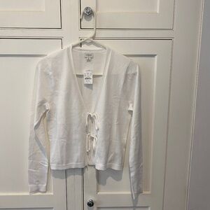 J. Crew Factory Tie - front Cardigan Sweater - White - Size  Small